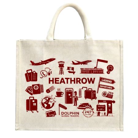 Cotton Lamination Jute Bag with Pocket Handmade Durable